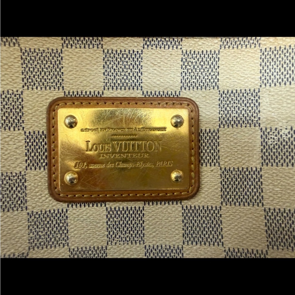 LOUIS VUITTON Damier Azur Canvas Eva crossbody Bag Cream/Grey checkered LV - Picture 5 of 11